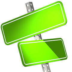 Image showing Green two road sign isolated