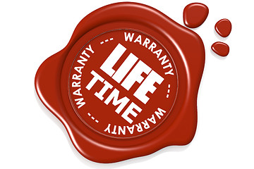 Image showing Life time warranty seal isolated on white background