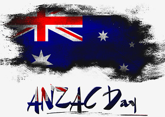 Image showing ANZAC Day with Australia flag