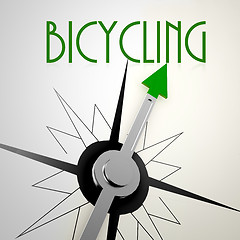 Image showing Bicycling on green compass