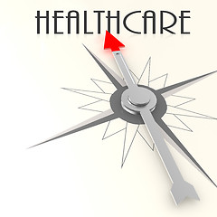 Image showing Compass with healthcare word