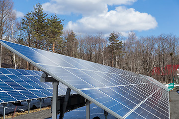 Image showing Solar panel plant in countryside