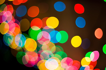 Image showing Lights blurred bokeh background from christmas night party