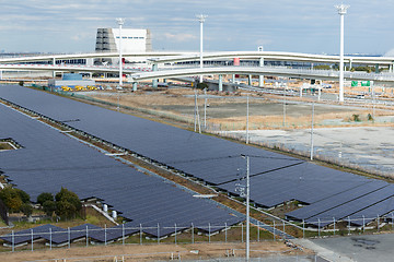 Image showing Solar power system in industrial city