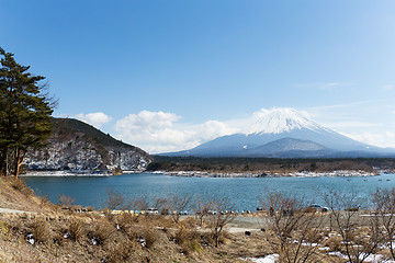 Image showing Lake Shoji with mt. Fuji