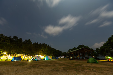 Image showing Campsite at Night