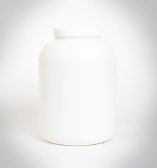 Image showing Empty protein powder container