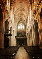 Image showing Inside of a creepy old church