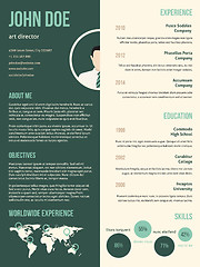 Image showing New resume cv template with green stripe