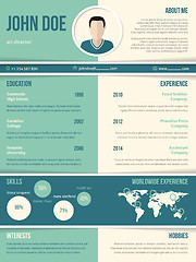 Image showing Modern resume cv template with color elements