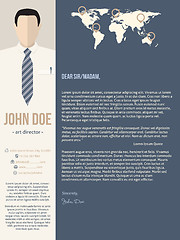 Image showing Modern cover letter template with business man