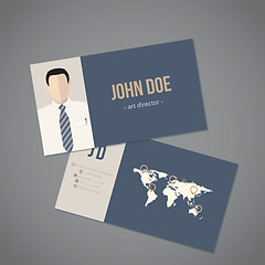 Image showing Modern business card with world map