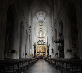 Image showing Inside of a creepy old church