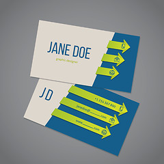 Image showing Business card template with arrow ribbons