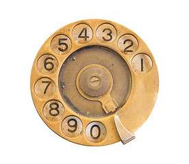 Image showing Close up of Vintage phone dial 