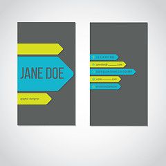 Image showing Cool portrait business card with color arrows