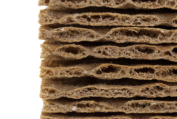 Image showing Stack of crackers (breakfast) isolated