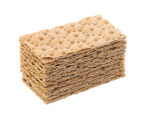 Image showing Stack of crackers (breakfast) isolated