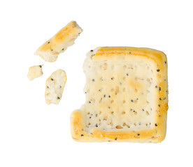 Image showing Broken square cracker isolated