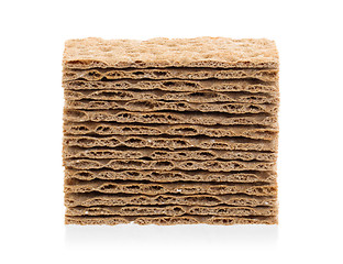 Image showing Stack of crackers (breakfast) isolated