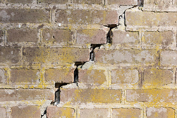 Image showing Background of old vintage dirty brick wall