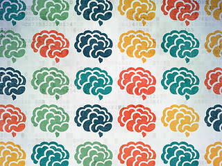 Image showing Science concept: Brain icons on Digital Paper background