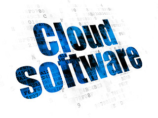 Image showing Cloud computing concept: Cloud Software on Digital background