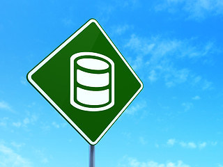 Image showing Database concept: Database on road sign background