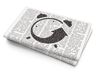 Image showing Time concept: Alarm Clock on Newspaper background