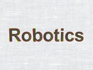 Image showing Science concept: Robotics on fabric texture background