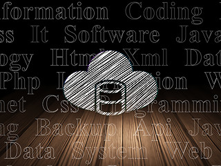 Image showing Software concept: Database With Cloud in grunge dark room