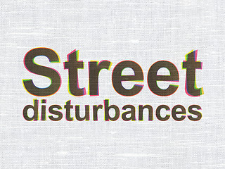 Image showing Political concept: Street Disturbances on fabric texture background