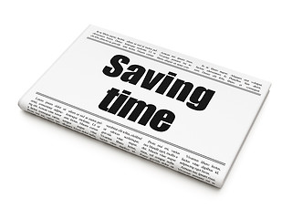 Image showing Time concept: newspaper headline Saving Time