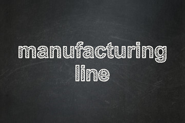 Image showing Manufacuring concept: Manufacturing Line on chalkboard background