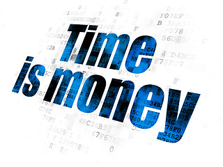 Image showing Time concept: Time Is money on Digital background