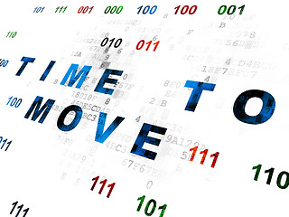 Image showing Time concept: Time to Move on Digital background