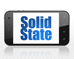 Image showing Science concept: Smartphone with Solid State on display