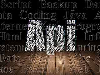 Image showing Programming concept: Api in grunge dark room
