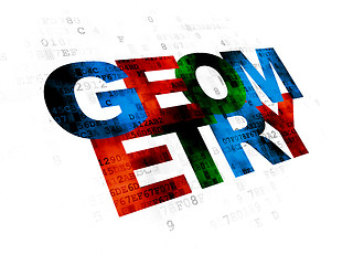 Image showing Learning concept: Geometry on Digital background