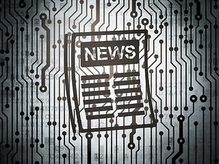Image showing News concept: circuit board with Newspaper