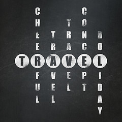 Image showing Entertainment, concept: Travel in Crossword Puzzle