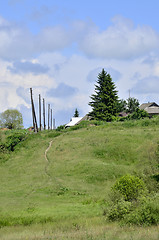 Image showing Rural summer landscape with the image of the old village