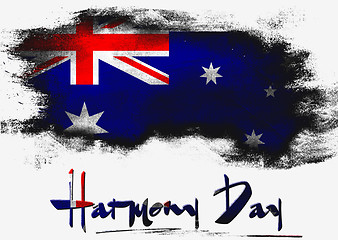 Image showing Harmony Day with Australia flag