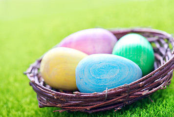 Image showing decorative painted Easter eggs