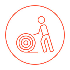 Image showing Man with wire spool line icon.