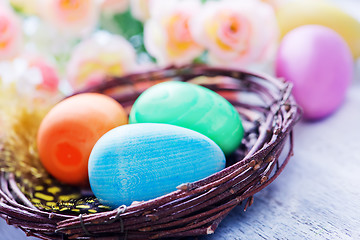 Image showing decorative painted Easter eggs