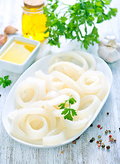 Image showing Raw squid rings with pepper