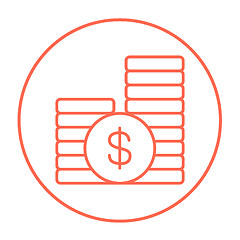 Image showing Dollar coins line icon.