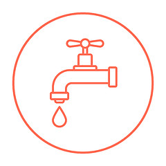 Image showing Dripping tap with drop line icon.