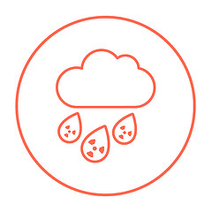 Image showing Radioactive cloud and rain line icon.